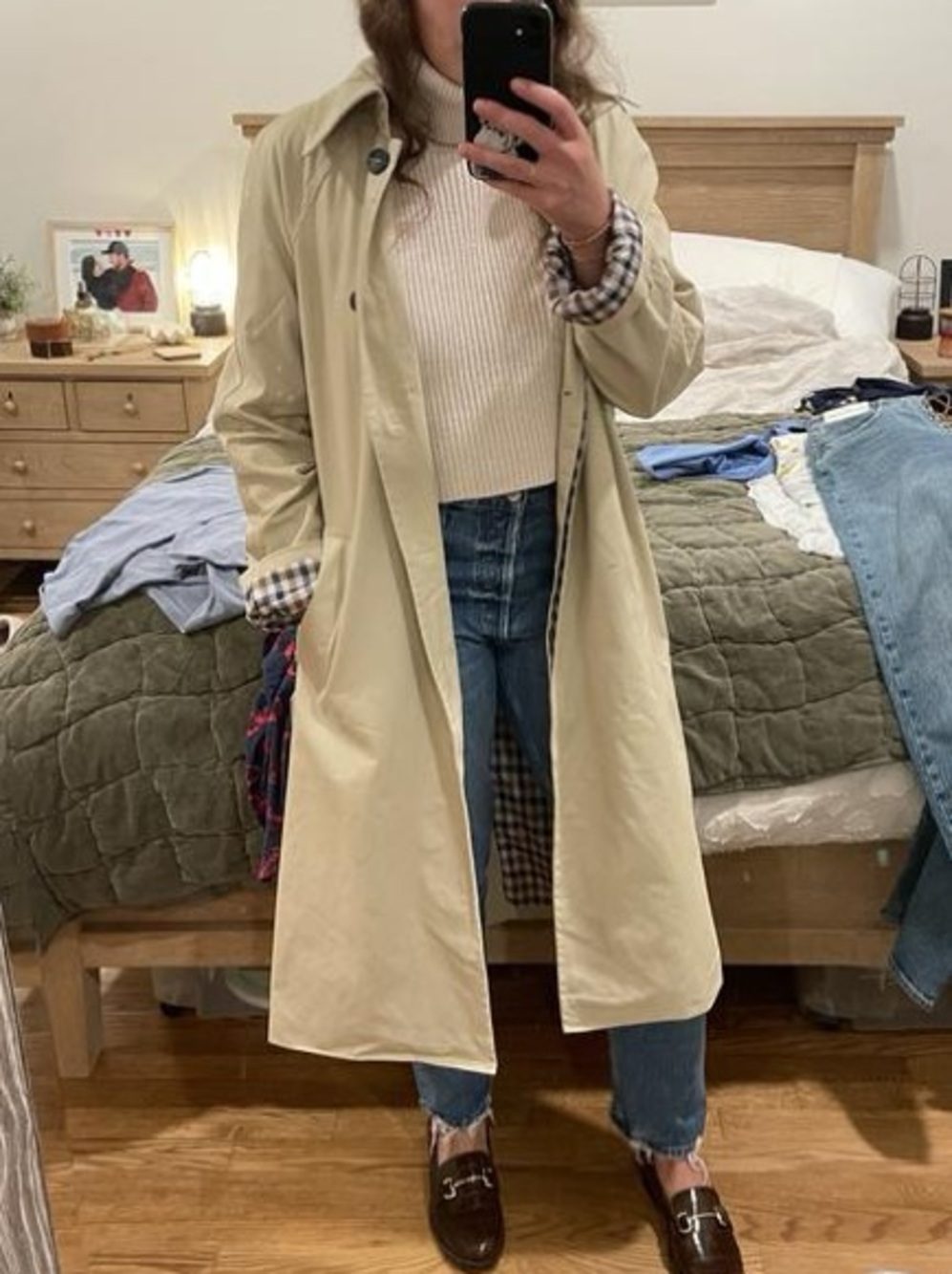 Anthropologie Tan Avec Les Filles Long Trench Coat - Picture 4 of 4